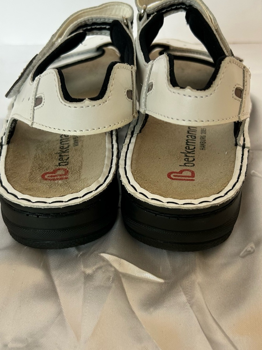 Berkemann Leni sandals white leather straps adjustable closure size 7 - Picture 3 of 7
